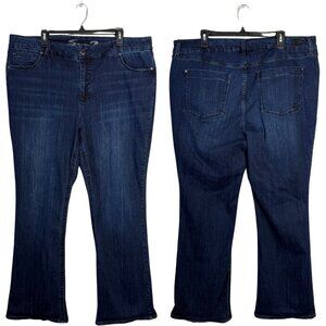 7 For All Mankind Tummyless High Rise Bootcut Denim Jeans Women's 20W Dark Blue